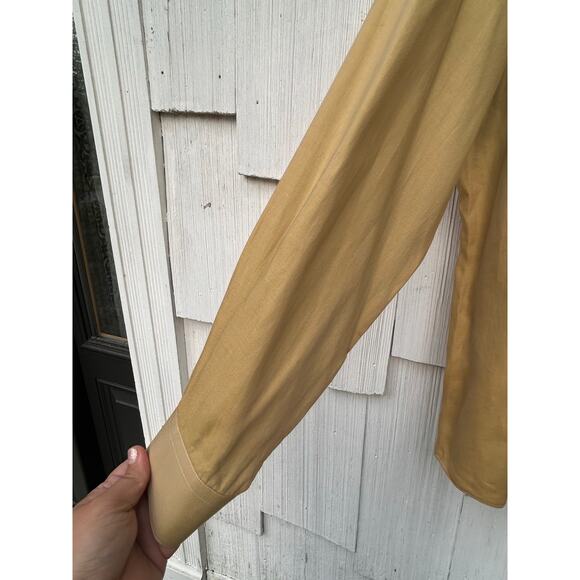 Ermenegildo Zegna Men's Tan Cotton Button-Down Shirt Long Sleeve Size‎ 44/17.5 - Picture 5 of 8